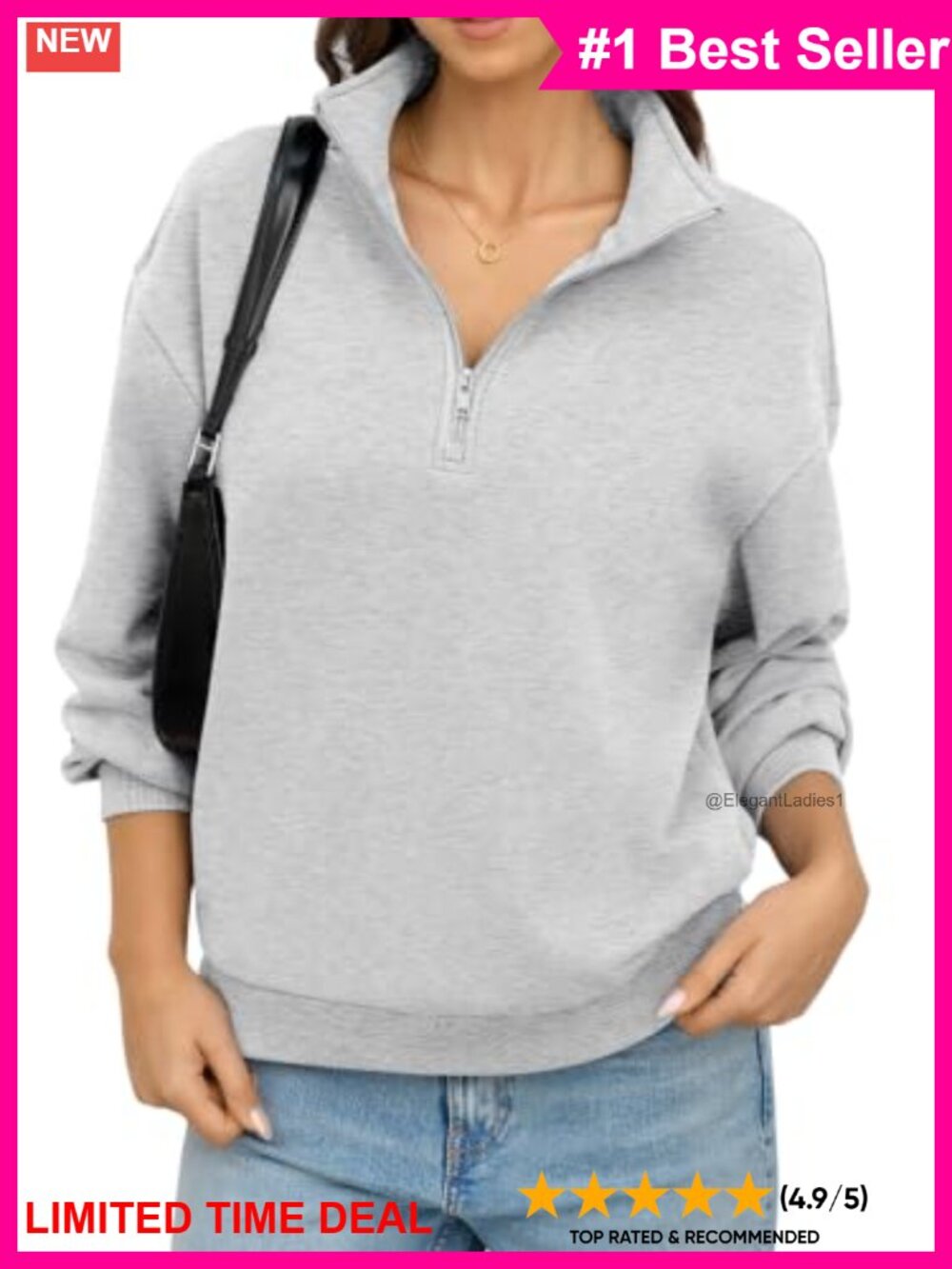 Fleece Half Zip Sweatshirt Mock Neck Pullover with Pockets